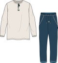 MEN AND BOYS PIPED UTILITY DRESS SHIRT AND TRACK PANT SET