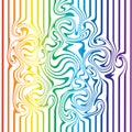 Abstract lines with a heavy twirl effect. White with rainbow gradient. Royalty Free Stock Photo