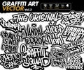 set of Graffiti Art Vector. Graffiti tools and sticker designs. Street art urban theme in editable vector Royalty Free Stock Photo