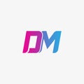 initial letter logo dm company name blue and magenta Royalty Free Stock Photo