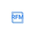 letter logo rfm company name blue and magenta Royalty Free Stock Photo