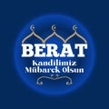 Berat Kandili. Translation: islamic holy night, vector Royalty Free Stock Photo