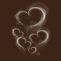 Abstract love heart smoke on brown background