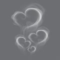 Abstract love heart smoke on grey background