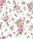 Floral Botanical Seamless Prnt and Pattern Royalty Free Stock Photo