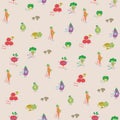 Vegetable and Fruit Seamless Pattern Royalty Free Stock Photo