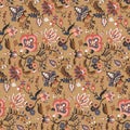 FLORAL PAISLEY SEAMLESS PRINT REPEAT PATTERN VECTOR