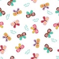 Butterfly Seamless Pattern with Feeling Free Text