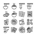 Noodle Icons, Asian food logos Set Royalty Free Stock Photo