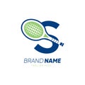 Letter S Initial Tennis Racket Logo Design Vector Icon Graphic Emblem Illustration Royalty Free Stock Photo