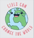 GIRLS CAN CHANGE THE WORLD GRAPHIC