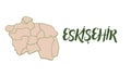 Explore Eski?ehir Province\'s Regions with a Detailed Vector Map Royalty Free Stock Photo