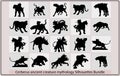 Cerberus ancient creature mythology silhouette,Cerberus ancient creature mythology vector bundle collection Royalty Free Stock Photo