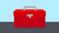 Red metal toolbox. Vector illustration in a flat style Royalty Free Stock Photo