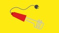 Illustration of a red electric mixer on a yellow background