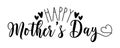 Happy Mother\'s Day - handwritten greeting with hearts
