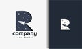 initials R space rocket logo Royalty Free Stock Photo
