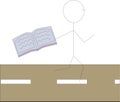 person with a book, every step of your career need knowledge simple vector