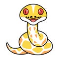 Cute amelanistic reticulated python cartoon Royalty Free Stock Photo