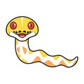 Cute amelanistic reticulated python cartoon Royalty Free Stock Photo
