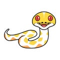 Cute amelanistic reticulated python cartoon Royalty Free Stock Photo