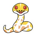 Cute amelanistic reticulated python cartoon Royalty Free Stock Photo