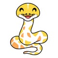 Cute amelanistic reticulated python cartoon Royalty Free Stock Photo