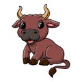 Cartoon cute bull a happy