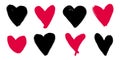 Doodle hearts collection. hand drawn love heart. Graphic design element vector illustration Royalty Free Stock Photo