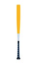 Baseball bat vector illustration isolated on white background, the american favorite sport. Yellow Aluminum baseball bat.