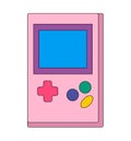 Tetris gadget for playing, isolated video game for puzzles. Retro device 90s.