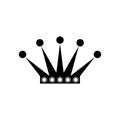 King crown silhouette icon on white background. Emblem and Royal symbols. Royalty Free Stock Photo