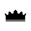King crown silhouette icon on white background. Emblem and Royal symbols. Royalty Free Stock Photo