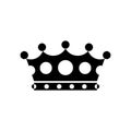 King crown silhouette icon on white background. Emblem and Royal symbols. Royalty Free Stock Photo