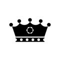 King crown silhouette icon on white background. Emblem and Royal symbols. Royalty Free Stock Photo