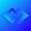 Abstract bluer 3d symbol sign icon shape design