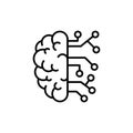 Brain circuit artificial intelligence machine learning AI icon Royalty Free Stock Photo