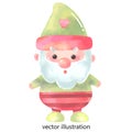 Gnome watercolor for decoration , easter egg , illustration , design