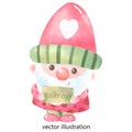 Gnome watercolor for decoration , easter egg , illustration , design