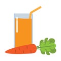 carrot juice icon flat style element isolated on white background vector illustration. Royalty Free Stock Photo