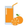 orange juice icon flat style element isolated on white background vector illustration. Royalty Free Stock Photo