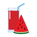 watermelon juice icon flat style element isolated on white background vector illustration. Royalty Free Stock Photo