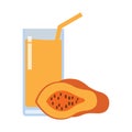 papaya juice icon flat style element isolated on white background vector illustration. Royalty Free Stock Photo
