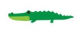 cute crocodile flat style element icon isolated on white background vector illustration.