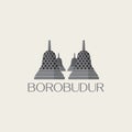 Illustration of Borobudur temple which is designated by UNESCO as a wonder of the world