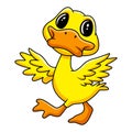 Cute cartoon a duck waving Royalty Free Stock Photo