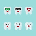 cute dental clinic teeth set