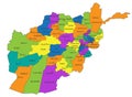 Colorful Afghanistan political map with clearly labeled, separated layers.