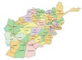 Afghanistan - detailed editable political map with labeling.