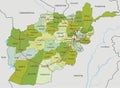 Detailed editable political map with separated layers. Afghanistan.